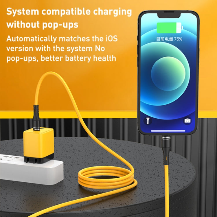 USB to 8 Pin Liquid Silicone Charging Data Cable, Length: 1.2m(Yellow) - Normal Style Cable by PMC Jewellery | Online Shopping South Africa | PMC Jewellery | Buy Now Pay Later Mobicred