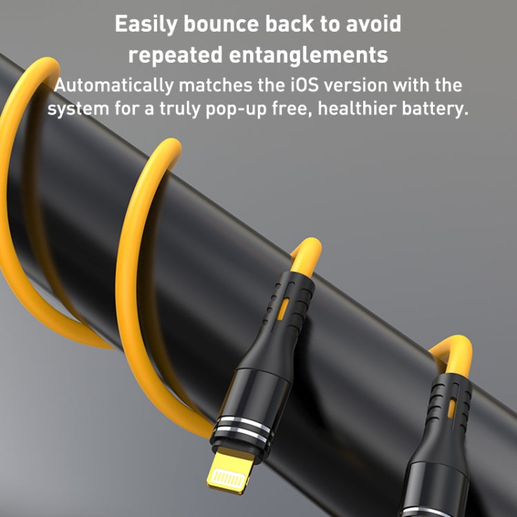 USB to 8 Pin Liquid Silicone Charging Data Cable, Length: 1.2m(Yellow) - Normal Style Cable by PMC Jewellery | Online Shopping South Africa | PMC Jewellery | Buy Now Pay Later Mobicred