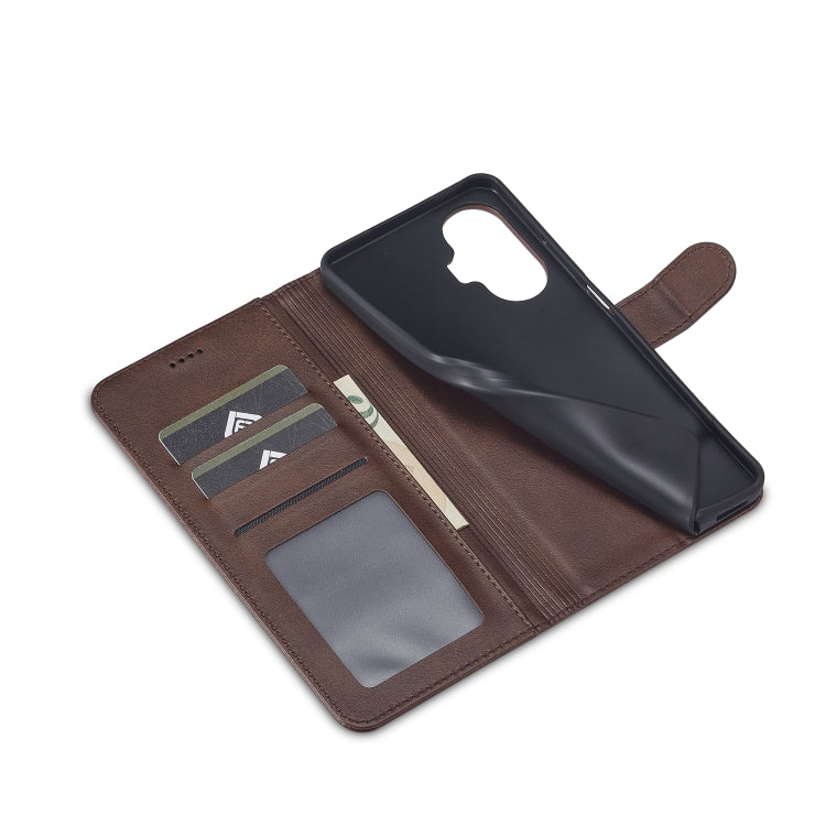 For Realme C55 LC.IMEEKE Calf Texture Horizontal Flip Leather Case(Brown) - Realme Cases by LC.IMEEKE | Online Shopping South Africa | PMC Jewellery | Buy Now Pay Later Mobicred