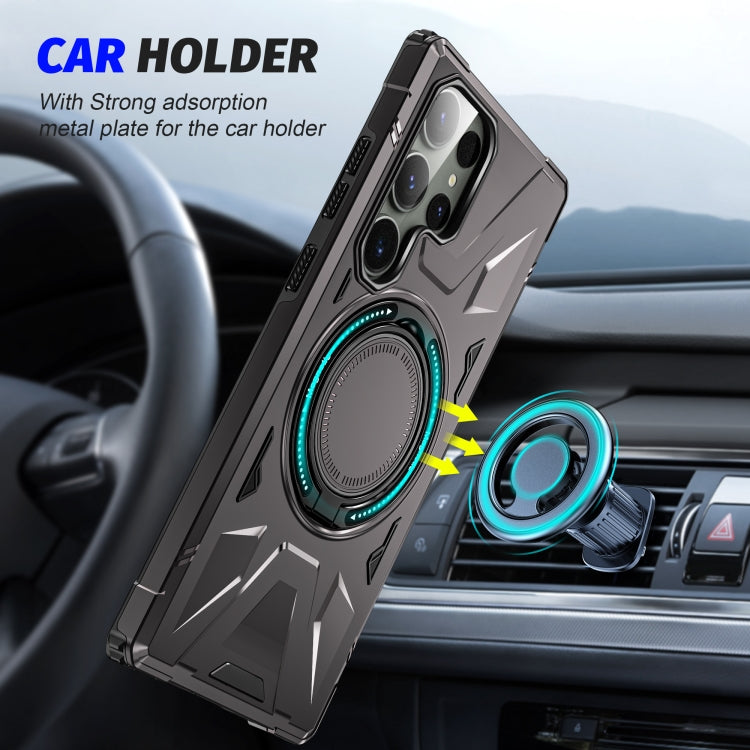 For Samsung Galaxy S23 Ultra 5G MagSafe Magnetic Shockproof Phone Case with Ring Holder(Dark Grey) - Galaxy S23 Ultra 5G Cases by PMC TechLife | Online Shopping South Africa | PMC TechLife