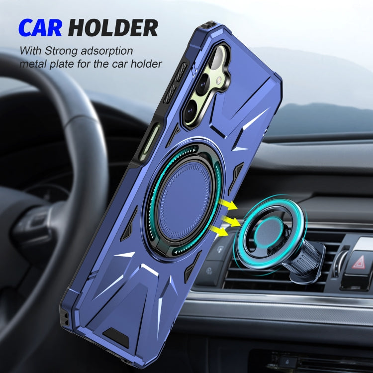 For Samsung Galaxy A14 4G/5G MagSafe Magnetic Shockproof Phone Case with Ring Holder(Navy Blue) - Galaxy Phone Cases by PMC TechLife | Online Shopping South Africa | PMC TechLife