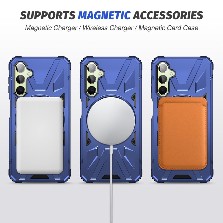 For Samsung Galaxy A14 4G/5G MagSafe Magnetic Shockproof Phone Case with Ring Holder(Navy Blue) - Galaxy Phone Cases by PMC TechLife | Online Shopping South Africa | PMC TechLife