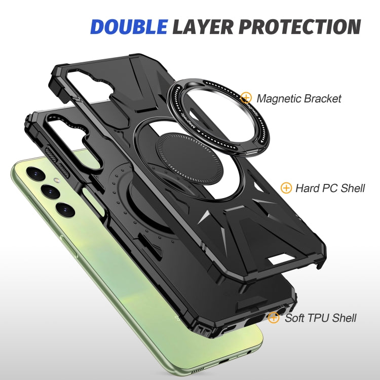 For Samsung Galaxy A54 5G MagSafe Magnetic Shockproof Phone Case with Ring Holder(Black) - Galaxy Phone Cases by PMC TechLife | Online Shopping South Africa | PMC TechLife