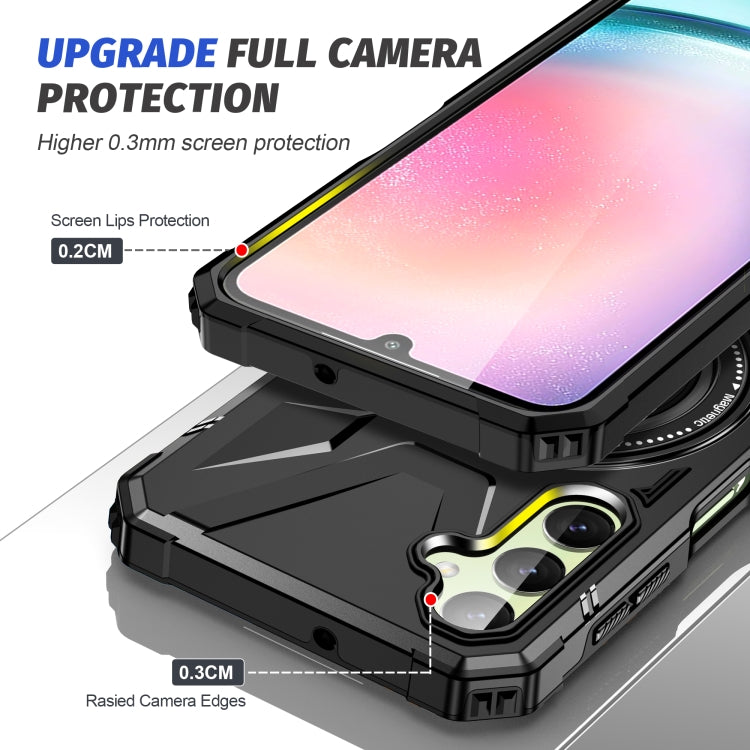 For Samsung Galaxy A54 5G MagSafe Magnetic Shockproof Phone Case with Ring Holder(Black) - Galaxy Phone Cases by PMC TechLife | Online Shopping South Africa | PMC TechLife