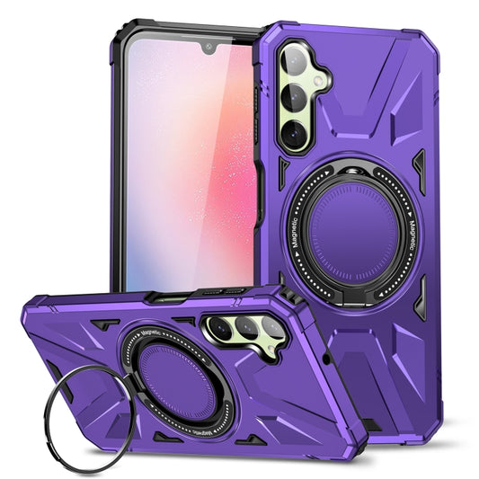 For Samsung Galaxy A54 5G MagSafe Magnetic Shockproof Phone Case with Ring Holder(Purple) - Galaxy Phone Cases by PMC Jewellery | Online Shopping South Africa | PMC Jewellery