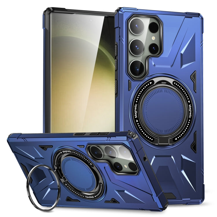 For Samsung Galaxy S24+ 5G MagSafe Magnetic Shockproof Phone Case with Ring Holder(Navy Blue) - Galaxy S24+ 5G Cases by PMC TechLife | Online Shopping South Africa | PMC TechLife