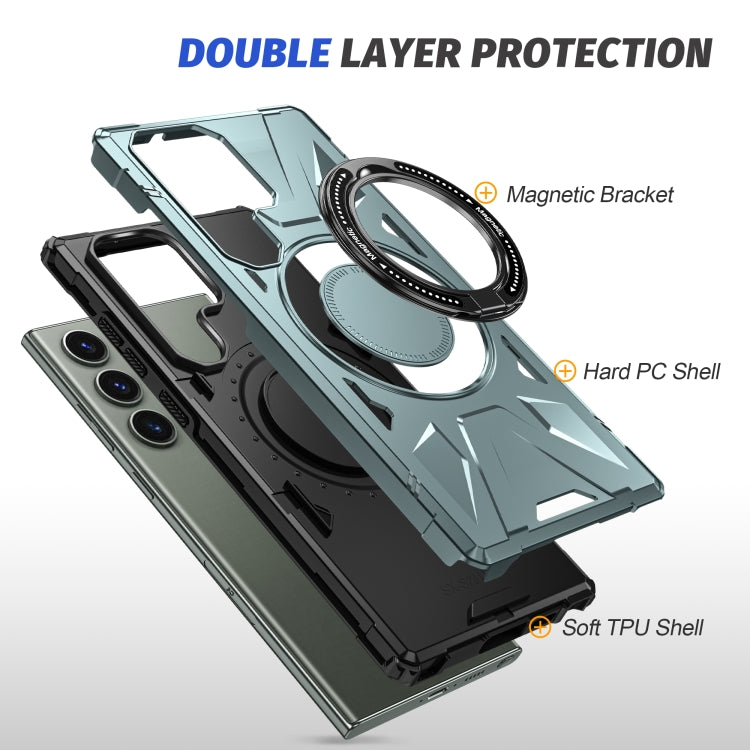 For Samsung Galaxy S24+ 5G MagSafe Magnetic Shockproof Phone Case with Ring Holder(Green) - Galaxy S24+ 5G Cases by PMC TechLife | Online Shopping South Africa | PMC TechLife