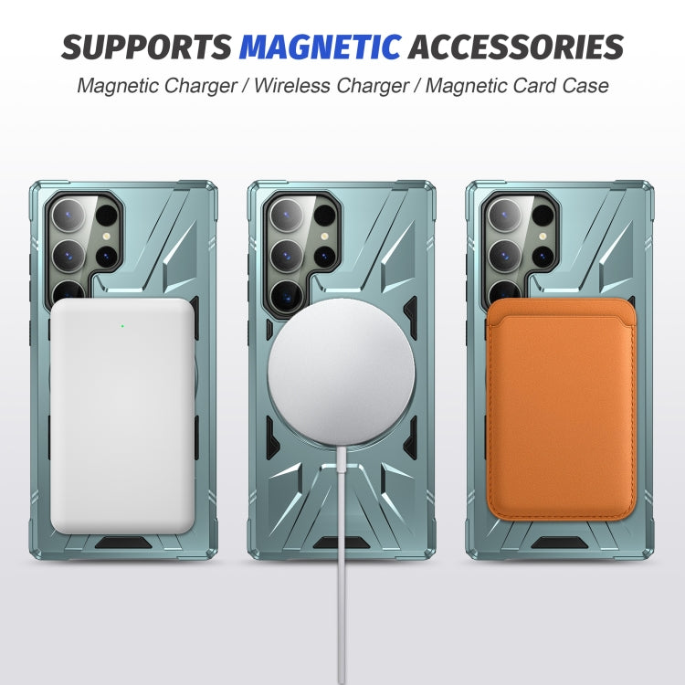 For Samsung Galaxy S24+ 5G MagSafe Magnetic Shockproof Phone Case with Ring Holder(Green) - Galaxy S24+ 5G Cases by PMC TechLife | Online Shopping South Africa | PMC TechLife