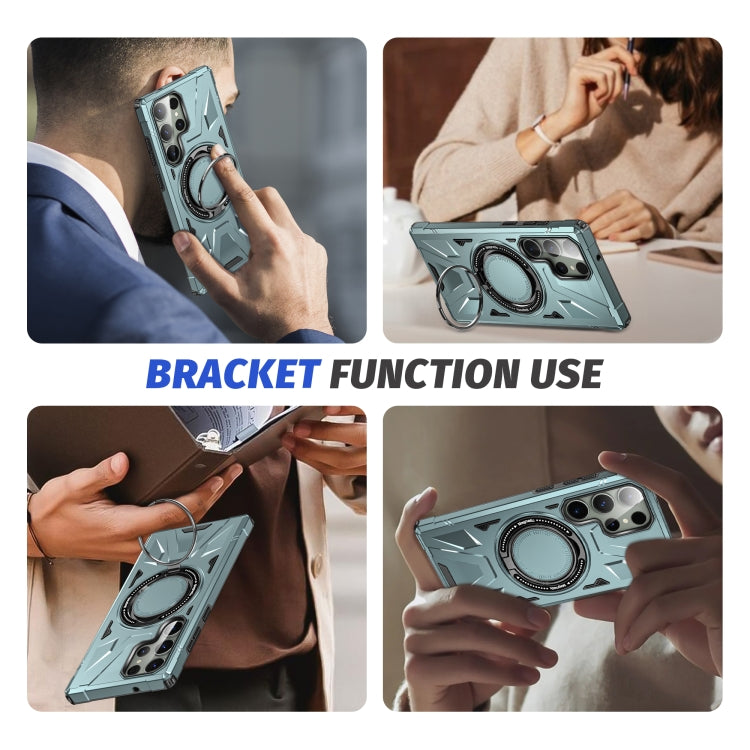 For Samsung Galaxy S24+ 5G MagSafe Magnetic Shockproof Phone Case with Ring Holder(Green) - Galaxy S24+ 5G Cases by PMC TechLife | Online Shopping South Africa | PMC TechLife