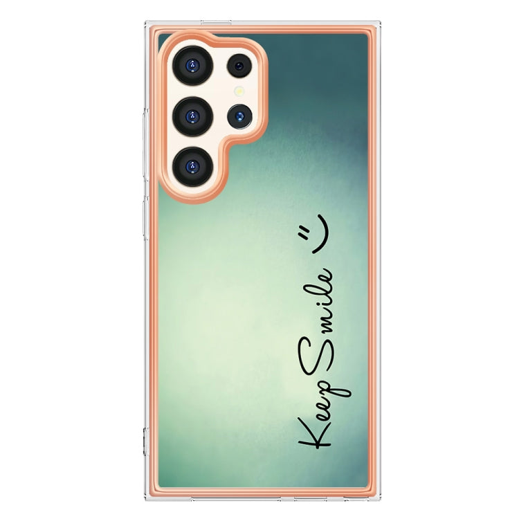 For Samsung Galaxy S24 Ultra 5G Electroplating Marble Dual-side IMD Phone Case(Smile) - Galaxy S24 Ultra 5G Cases by PMC TechLife | Online Shopping South Africa | PMC TechLife