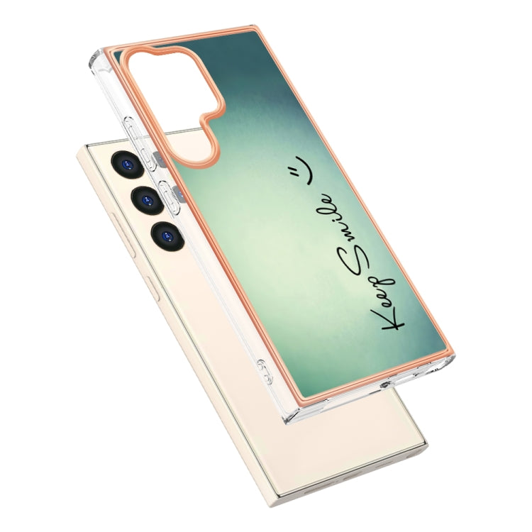 For Samsung Galaxy S24 Ultra 5G Electroplating Marble Dual-side IMD Phone Case(Smile) - Galaxy S24 Ultra 5G Cases by PMC TechLife | Online Shopping South Africa | PMC TechLife