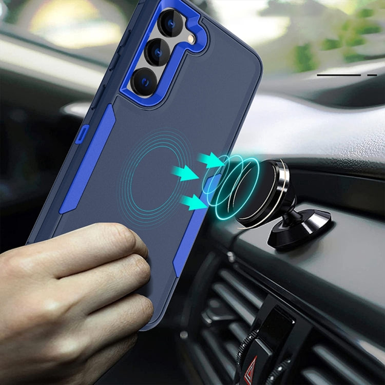 For Samsung Galaxy S25 Ultra / S24 Ultra 5G Magnetic 2 in 1 PC Hybrid TPU Phone Case(Blue+Blue Green) - Galaxy S24 Ultra 5G Cases by PMC Jewellery | Online Shopping South Africa | PMC Jewellery | Buy Now Pay Later Mobicred