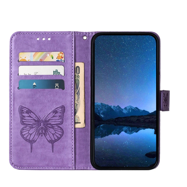 For Honor Magic6 Pro 5G Global Embossed Butterfly Leather Phone Case(Purple) - Honor Cases by PMC Jewellery | Online Shopping South Africa | PMC Jewellery | Buy Now Pay Later Mobicred