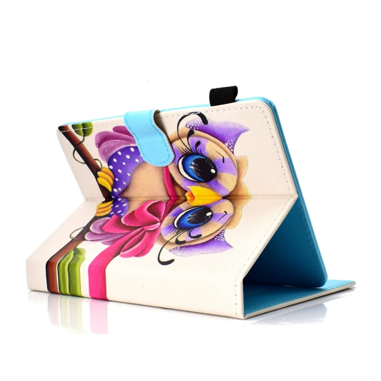 For 10 inch Universal Colored Drawing Stitching Leather Tablet Case(Owl) - 10 - 11 inch by PMC TechLife | Online Shopping South Africa | PMC TechLife | Buy Now Pay Later Mobicred