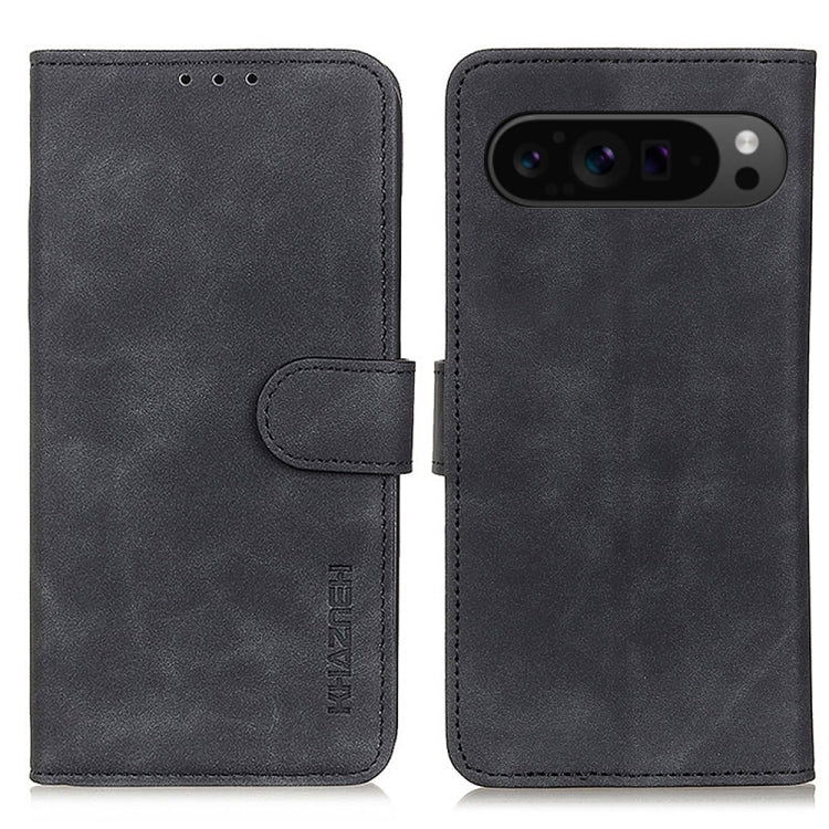 For Google Pixel 9 Pro KHAZNEH Retro Texture Flip Leather Phone Case(Black) - Google Cases by PMC Jewellery | Online Shopping South Africa | PMC Jewellery | Buy Now Pay Later Mobicred