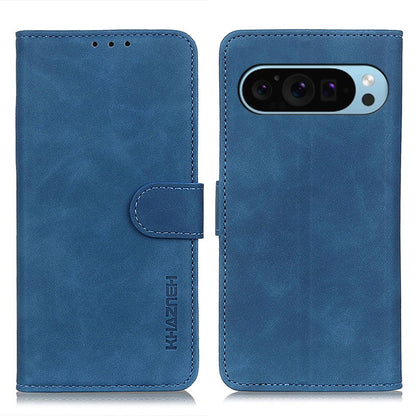 For Google Pixel 9 KHAZNEH Retro Texture Flip Leather Phone Case(Blue) - Google Cases by PMC Jewellery | Online Shopping South Africa | PMC Jewellery | Buy Now Pay Later Mobicred