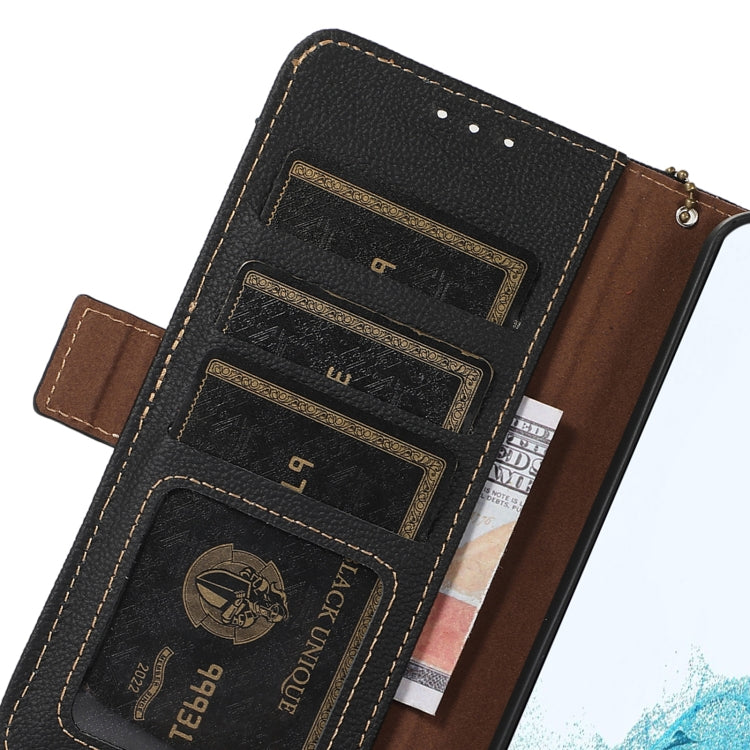 For Google Pixel 9 Side-Magnetic TJ Genuine Leather RFID Phone Case(Black) - Google Cases by PMC TechLife | Online Shopping South Africa | PMC TechLife | Buy Now Pay Later Mobicred