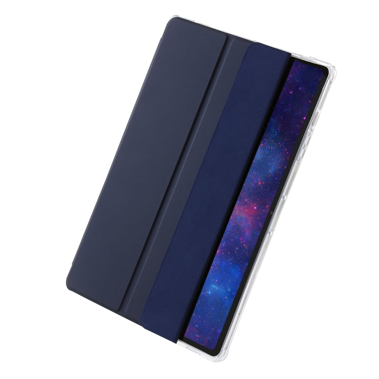 For Samsung Galaxy Tab S9 3-Fold Clear Acrylic Leather Tablet Case(Dark Blue) - Galaxy Tab S9 Cases by PMC Jewellery | Online Shopping South Africa | PMC Jewellery | Buy Now Pay Later Mobicred