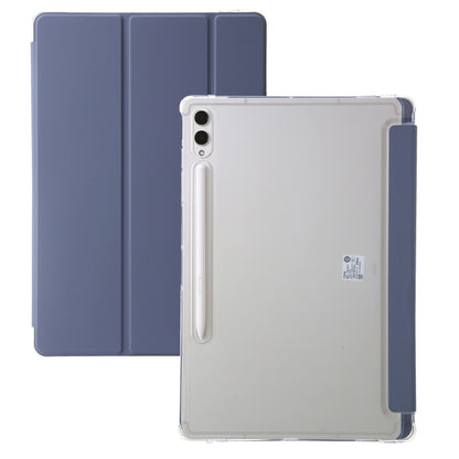 For Samsung Galaxy Tab S9 Ultra/S8 Ultra 3-Fold Clear Acrylic Leather Tablet Case(Lavender) - Galaxy Tab S9 Ultra Cases by PMC Jewellery | Online Shopping South Africa | PMC Jewellery | Buy Now Pay Later Mobicred