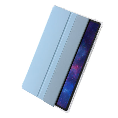 For Samsung Galaxy Tab S10 Ultra 3-Fold Clear Acrylic Leather Tablet Case(Ice Blue) - Tab S10 Ultra Cases by PMC Jewellery | Online Shopping South Africa | PMC Jewellery | Buy Now Pay Later Mobicred