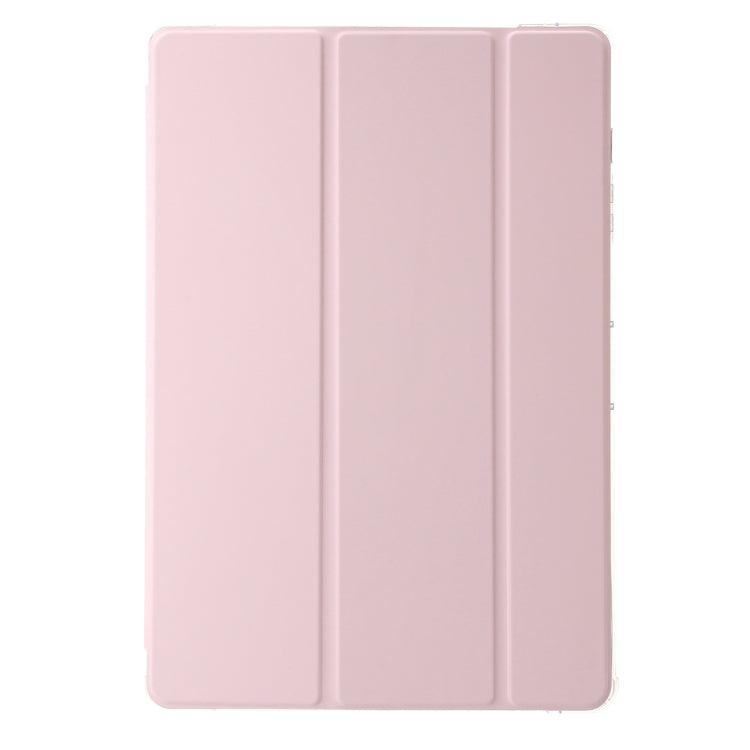 For Samsung Galaxy Tab S10 Ultra 3-Fold Clear Acrylic Leather Tablet Case(Pink) - Tab S10 Ultra Cases by PMC Jewellery | Online Shopping South Africa | PMC Jewellery | Buy Now Pay Later Mobicred