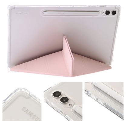 For Samsung Galaxy Tab S10+ / S9+ Clear Acrylic Deformation Leather Tablet Case(Pink) - Tab S10+ Cases by PMC Jewellery | Online Shopping South Africa | PMC Jewellery | Buy Now Pay Later Mobicred