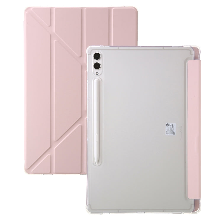 For Samsung Galaxy Tab S9 FE Clear Acrylic Deformation Leather Tablet Case(Pink) - Galaxy Tab S9 FE by PMC Jewellery | Online Shopping South Africa | PMC Jewellery