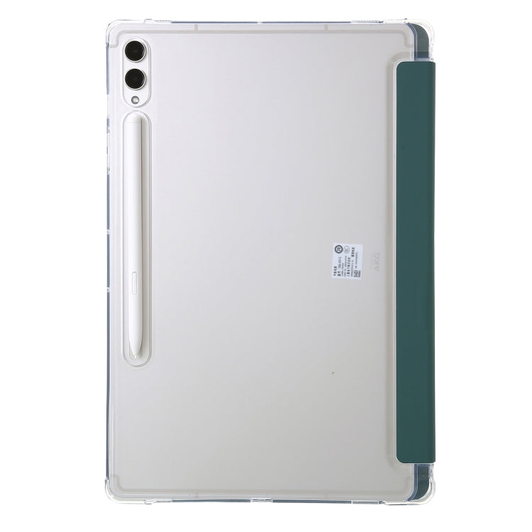 For Samsung Galaxy Tab S9 FE+ Clear Acrylic Deformation Leather Tablet Case(Deep Green) - Galaxy Tab S9 FE+ by PMC Jewellery | Online Shopping South Africa | PMC Jewellery | Buy Now Pay Later Mobicred