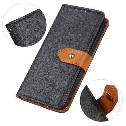 For Google Pixel 9 European Floral Embossed Leather Phone Case(Black) - Google Cases by PMC Jewellery | Online Shopping South Africa | PMC Jewellery | Buy Now Pay Later Mobicred