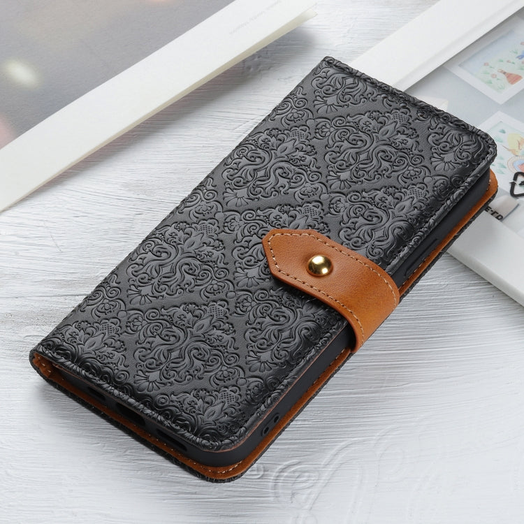 For Google Pixel 9 Pro European Floral Embossed Leather Phone Case(Black) - Google Cases by PMC Jewellery | Online Shopping South Africa | PMC Jewellery | Buy Now Pay Later Mobicred