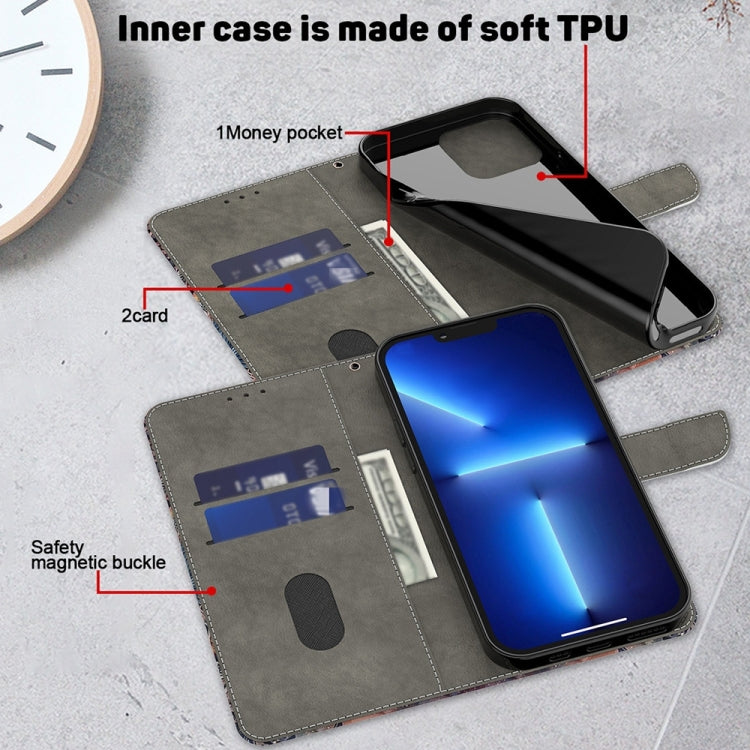 For Motorola Moto G14 Crystal 3D Shockproof Protective Leather Phone Case(Two Branches) - Motorola Cases by PMC TechLife | Online Shopping South Africa | PMC TechLife | Buy Now Pay Later Mobicred