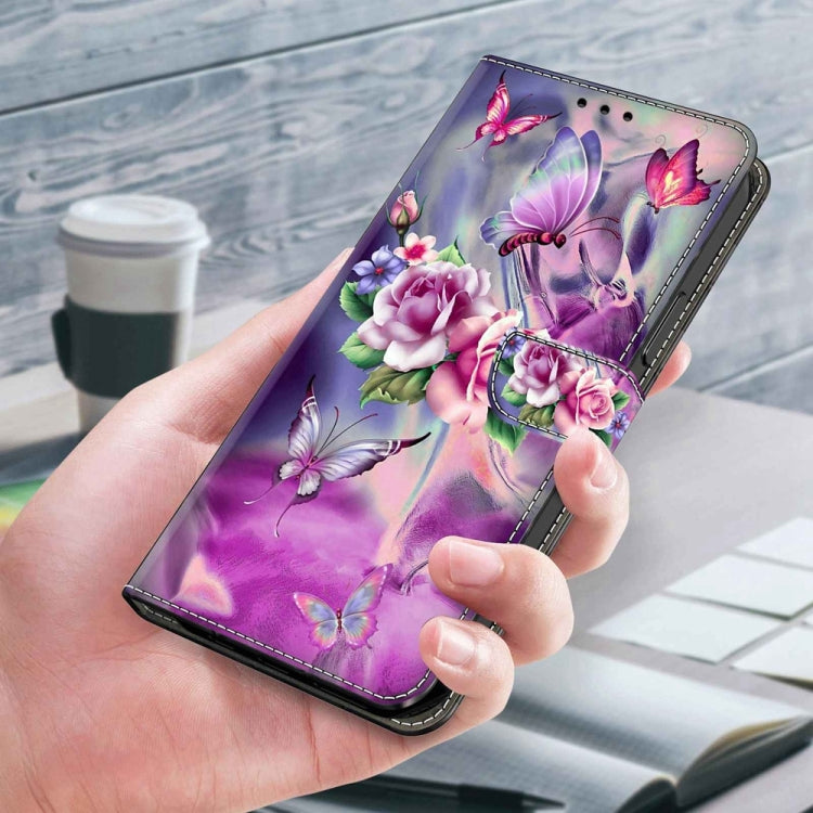 For Motorola Moto G54 Crystal 3D Shockproof Protective Leather Phone Case(Butterfly) - Motorola Cases by PMC TechLife | Online Shopping South Africa | PMC TechLife | Buy Now Pay Later Mobicred