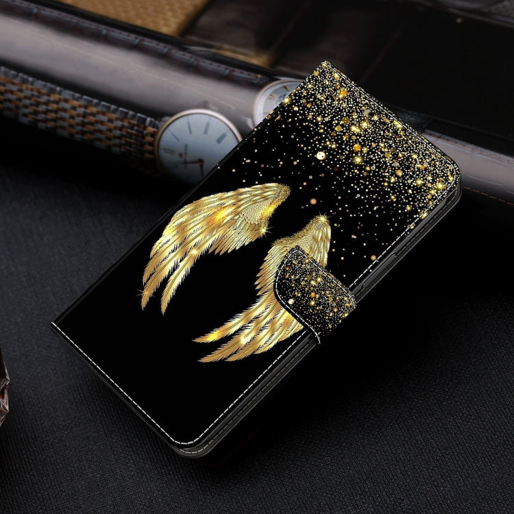 For Motorola Moto G34 Crystal 3D Shockproof Protective Leather Phone Case(Golden Wings) - free shipping - PMC TechLife - Order now!