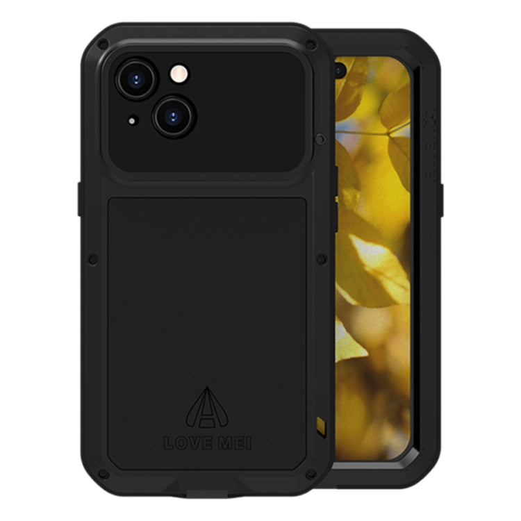 For iPhone 15 LOVE MEI Metal Shockproof Life Waterproof Dustproof Phone Case(Black) - free shipping - PMC TechLife - Order now!