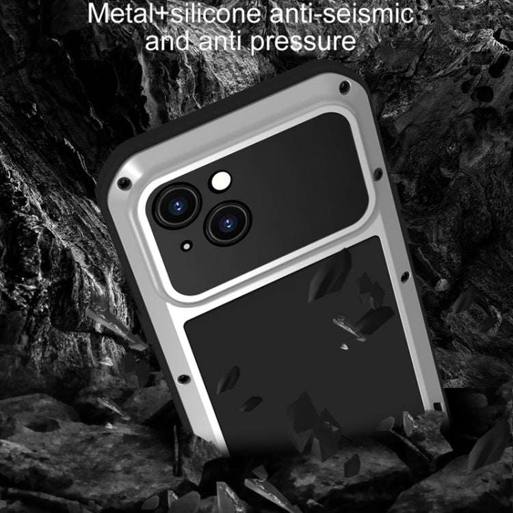 For iPhone 15 Plus LOVE MEI Metal Shockproof Life Waterproof Dustproof Phone Case(Black) - free shipping - PMC TechLife - Order now!