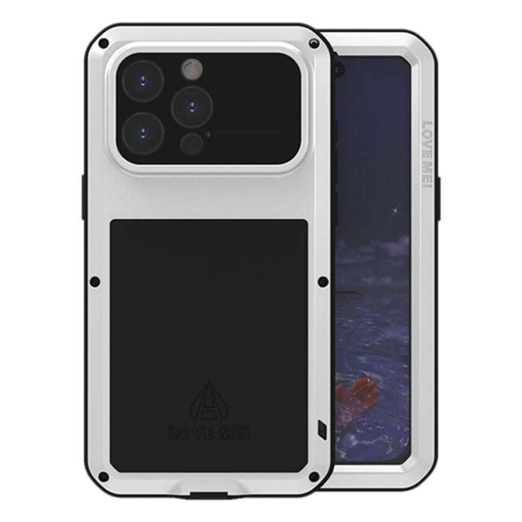 For iPhone 15 Pro Max LOVE MEI Metal Shockproof Life Waterproof Dustproof Phone Case(Silver) - iPhone 15 Pro Max Cases by LOVE MEI | Online Shopping South Africa | PMC Jewellery