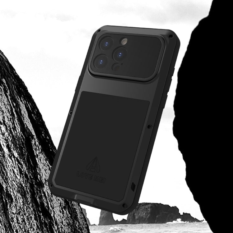 For iPhone 15 Pro Max LOVE MEI Metal Shockproof Life Waterproof Dustproof Phone Case(Silver) - iPhone 15 Pro Max Cases by LOVE MEI | Online Shopping South Africa | PMC Jewellery | Buy Now Pay Later Mobicred