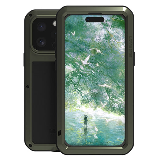 For iPhone 16 Pro LOVE MEI Metal Shockproof Life Waterproof Dustproof Phone Case(Black) - iPhone 16 Pro Cases by LOVE MEI | Online Shopping South Africa | PMC Jewellery | Buy Now Pay Later Mobicred