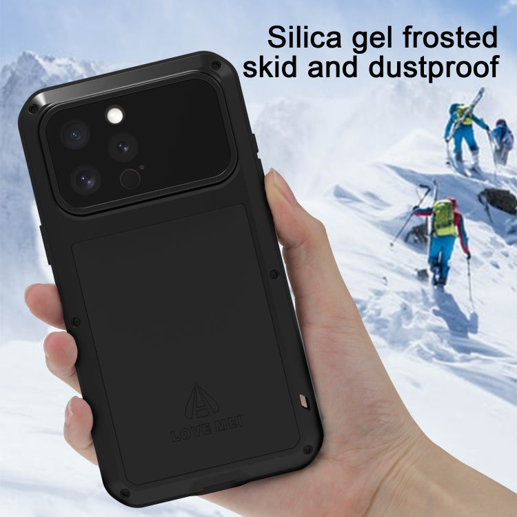 For iPhone 16 Pro LOVE MEI Metal Shockproof Life Waterproof Dustproof Phone Case(Yellow) - free shipping - PMC Jewellery - Order now!