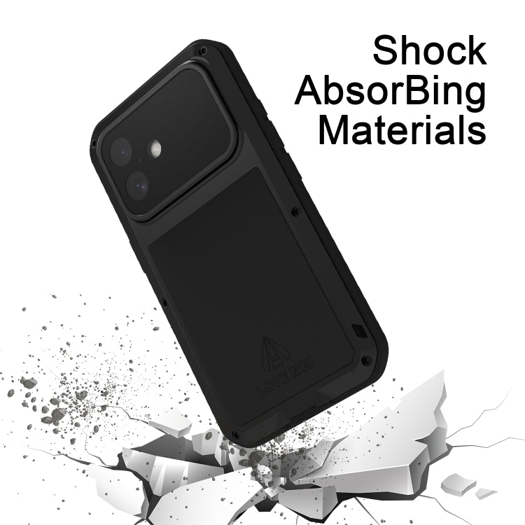 For iPhone 16 LOVE MEI Metal Shockproof Life Waterproof Dustproof Phone Case(Red) - iPhone 16 Cases by LOVE MEI | Online Shopping South Africa | PMC Jewellery | Buy Now Pay Later Mobicred