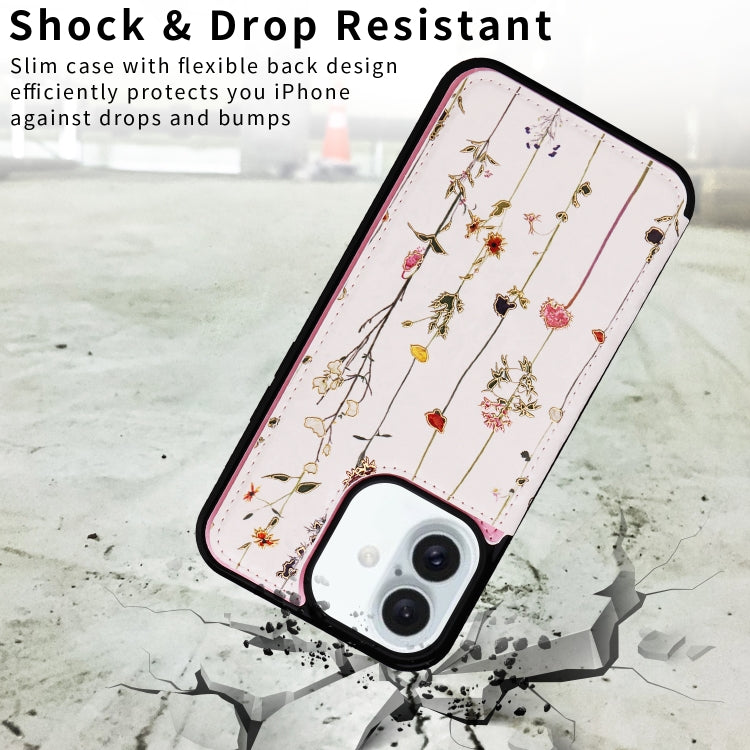 For iPhone 16 Plus Printed Double Buckle RFID Anti-theft Phone Case(Dried Flower World) - free shipping - PMC TechLife - Order now!