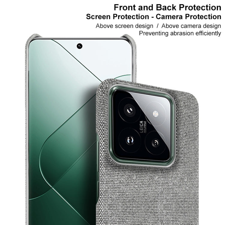 For Xiaomi 14 Pro 5G imak Ruiyi Series Cloth Texture PU + PC Phone Case(Light Grey) - 14 Pro Cases by imak | Online Shopping South Africa | PMC Jewellery | Buy Now Pay Later Mobicred