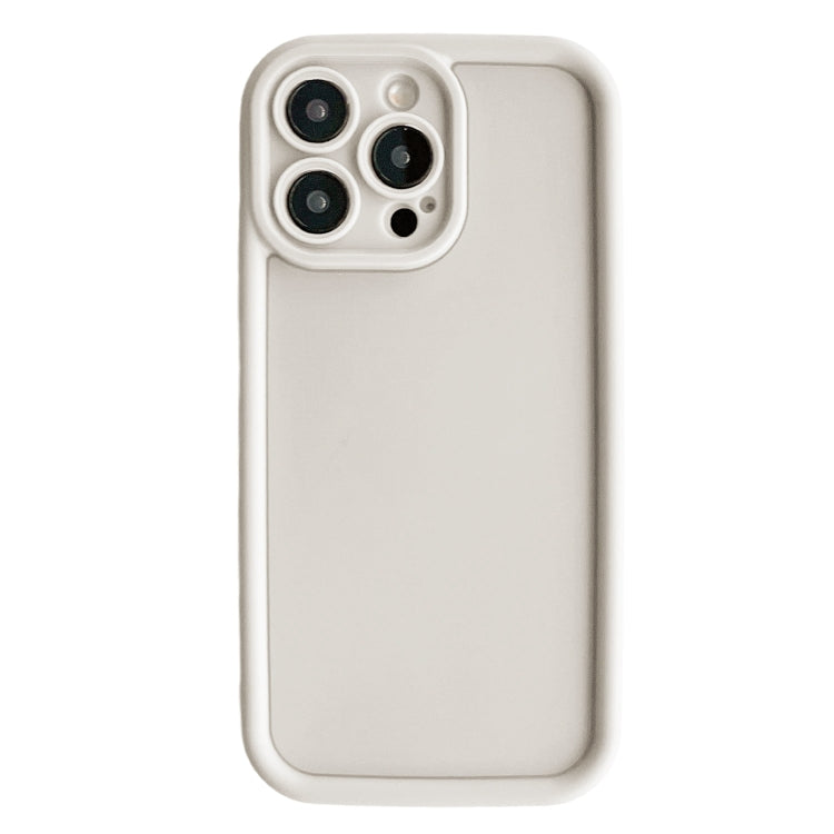 For iPhone 15 Pro Max Fine Hole Shockproof Frame Frosted TPU Phone Case(Beige) - free shipping - PMC TechLife - Order now!