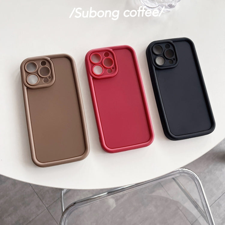 For iPhone 15 Pro Max Fine Hole Shockproof Frame Frosted TPU Phone Case(Beige) - free shipping - PMC TechLife - Order now!