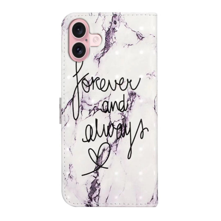 For iPhone 16 Oil Embossed 3D Drawing Leather Phone Case(Words Marble) - iPhone 16 Cases by PMC TechLife | Online Shopping South Africa | PMC TechLife | Buy Now Pay Later Mobicred