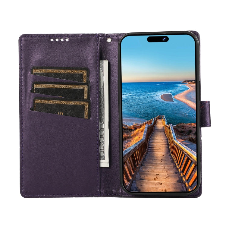 For Xiaomi 13 Pro PU Genuine Leather Texture Embossed Line Phone Case(Purple) - 13 Pro Cases by PMC TechLife | Online Shopping South Africa | PMC TechLife | Buy Now Pay Later Mobicred