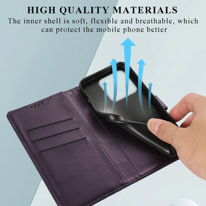 For Xiaomi 13 Pro PU Genuine Leather Texture Embossed Line Phone Case(Purple) - 13 Pro Cases by PMC Jewellery | Online Shopping South Africa | PMC Jewellery | Buy Now Pay Later Mobicred