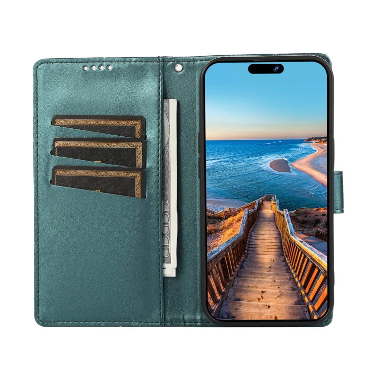For Xiaomi Redmi Note 12 Pro 5G Global PU Genuine Leather Texture Embossed Line Phone Case(Green) - Xiaomi Cases by PMC TechLife | Online Shopping South Africa | PMC TechLife | Buy Now Pay Later Mobicred