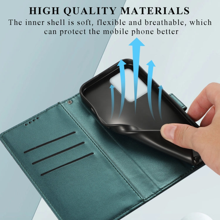 For Xiaomi Redmi Note 12 Pro 5G Global PU Genuine Leather Texture Embossed Line Phone Case(Green) - Xiaomi Cases by PMC TechLife | Online Shopping South Africa | PMC TechLife | Buy Now Pay Later Mobicred