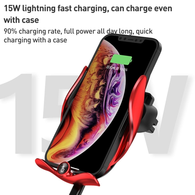 M1 Electric Opening/Closing Wireless Fast Charging Air Outlet Car Holder(Black) - Wireless Charger Holders by PMC TechLife | Online Shopping South Africa | PMC TechLife | Buy Now Pay Later Mobicred